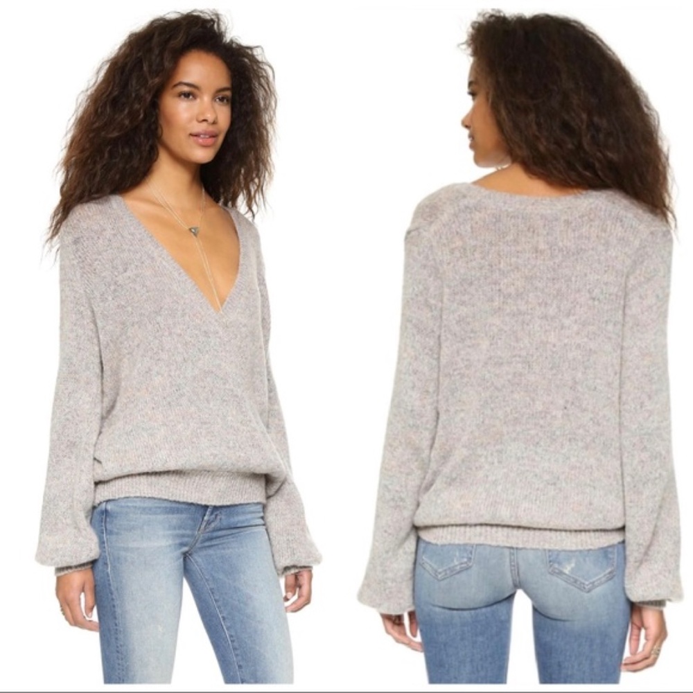 Free People Karina Slouchy Wrap Front Sweater